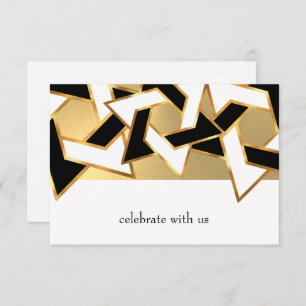 RSVP Card Black White Star of David Any Colour