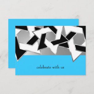 RSVP Card Black White Star of David on Any Colour