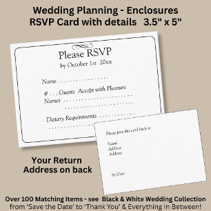 RSVP Card - Black & White with Infinity Scroll