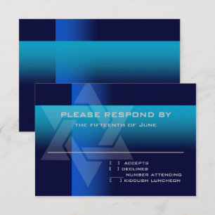 RSVP Card Blue and Turquoise on Any Colour
