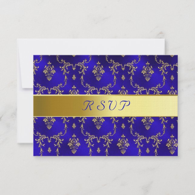 RSVP Card--Blue & Gold Card (Front)
