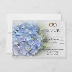 RSVP card Blue Hydrangea style 2