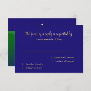 RSVP Card Bright Green and Blue Ombre Star