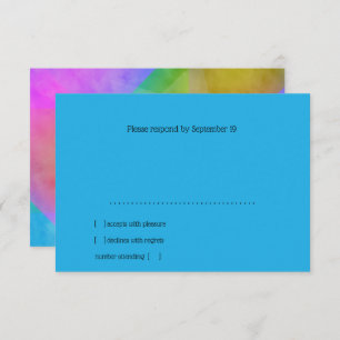 RSVP Card Colour Block Watercolor Design