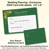 RSVP Card - Emerald Green & Gold