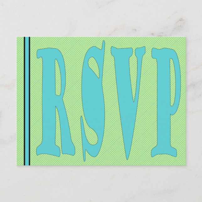 RSVP Card-GreenAqua Invitation Postcard (Front)