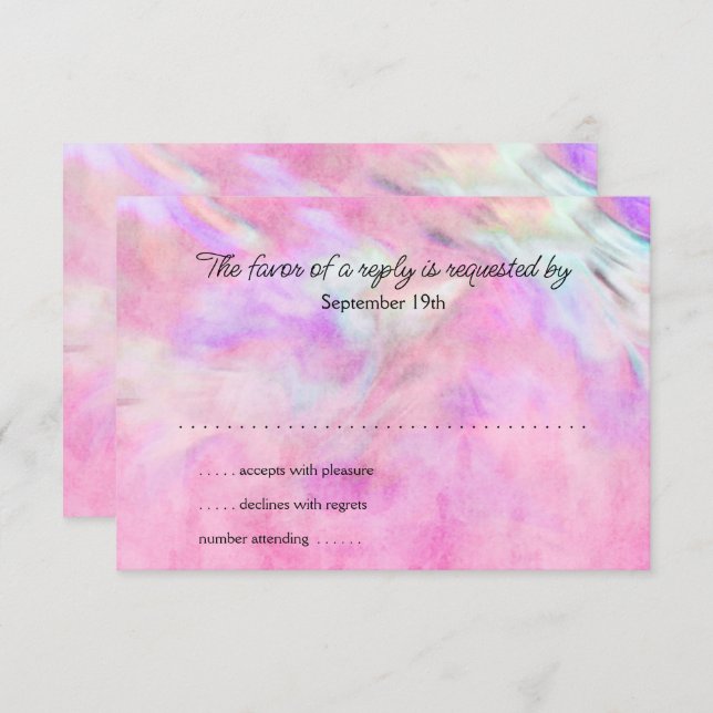 RSVP Card Hot Pink and Purple Tie Dye Design (Front/Back)