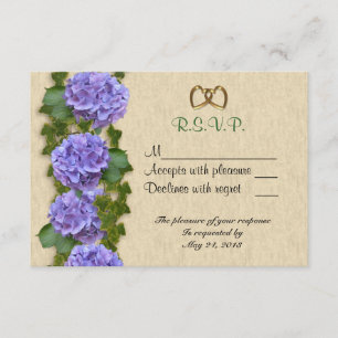 RSVP card purple Hydrangea