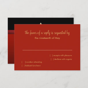 RSVP Card Red and Black Ombre Star