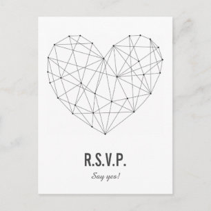 RSVP card Response Wedding Geometric heart
