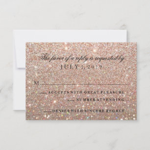 RSVP Card - Rose Gold Glit Fab