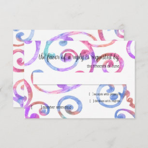 RSVP Card Scroll Pattern Colourful