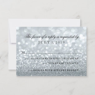 RSVP Card - Silver Glit Fab