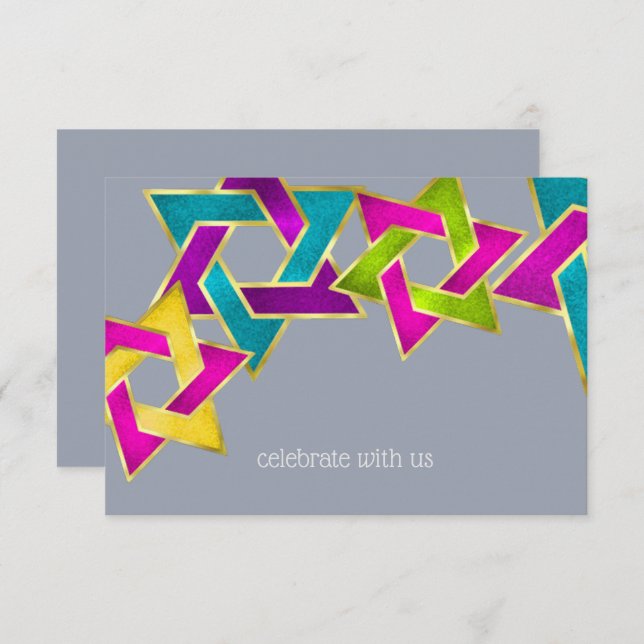 RSVP Card Star of David Any Colour (Front/Back)