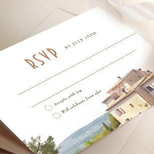 RSVP Card Watercolor Cote d'Azur France Riviera