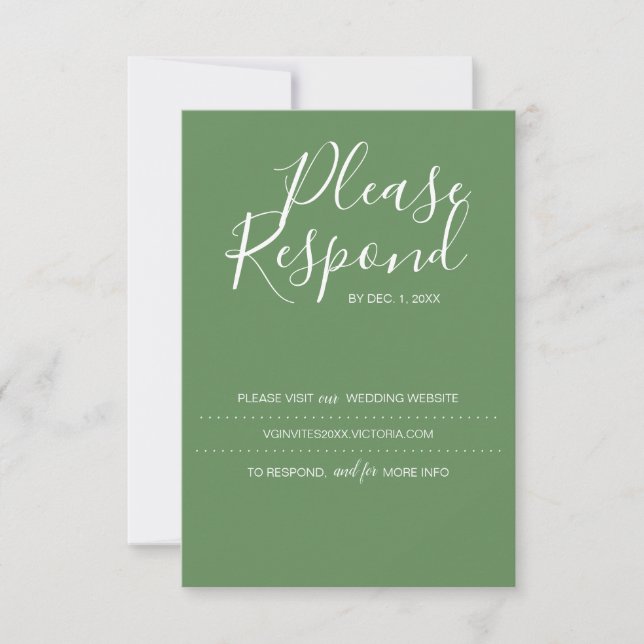 RSVP Card, Wedding Website Card (Front)