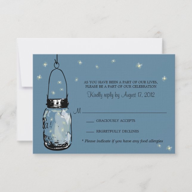 RSVP Card Whimsy Fireflies (Front)