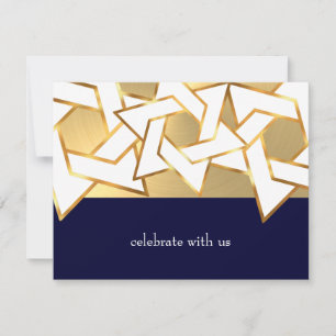 RSVP Card White Star of David on Any Colour