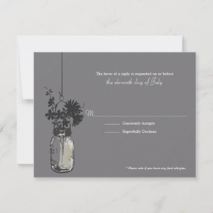 RSVP Card Wid Flowers & Mason Jar