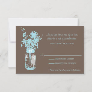 RSVP Card Wild Flowers & Mason Jar