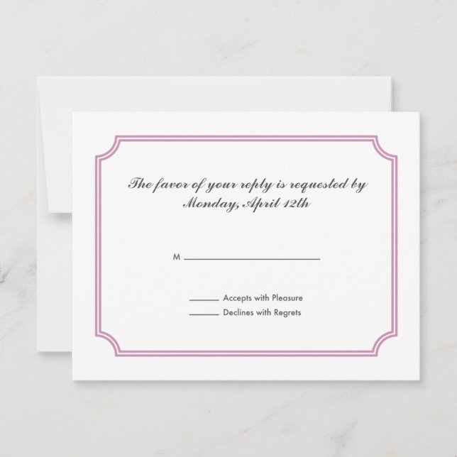 RSVP Card with Mediaeval Cross Pattern (Front)