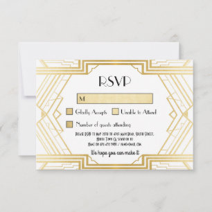 RSVP Cards 1920's Vintage Gatsby Wedding Invites