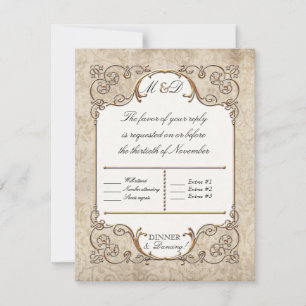 RSVP Cards Art Nouveau Roaring 20s Deco Style