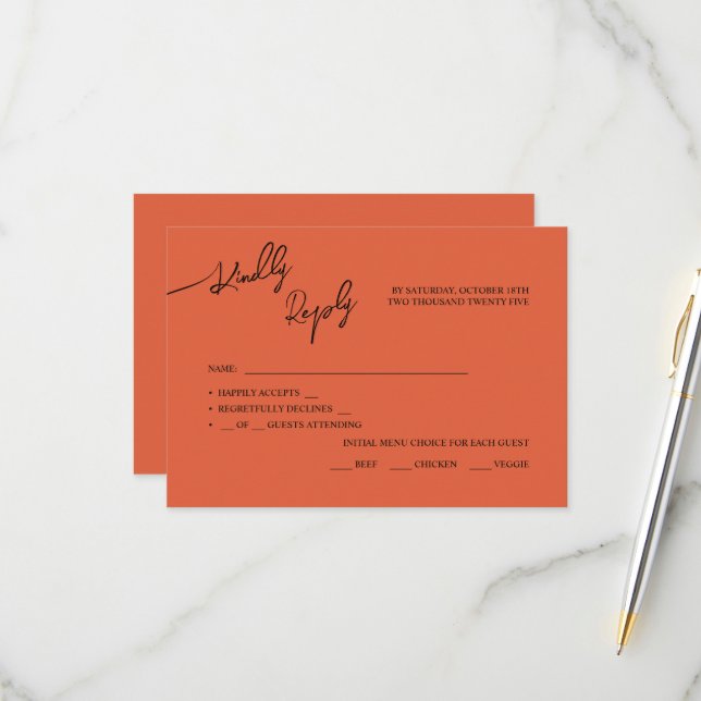 RSVP Cards Boho-chic wedding, pastel colours. (Front/Back In Situ)