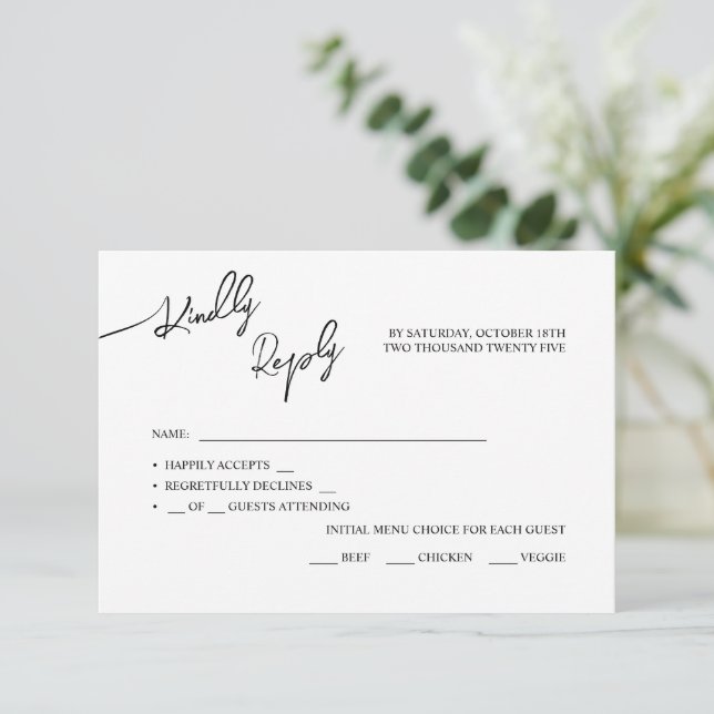 RSVP Cards Boho-chic wedding, pastel colours. (Standing Front)