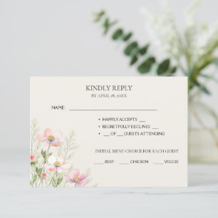 RSVP Cards for a wildflower wedding.