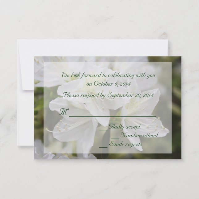 RSVP cards for spring, summer weddings. (Front)