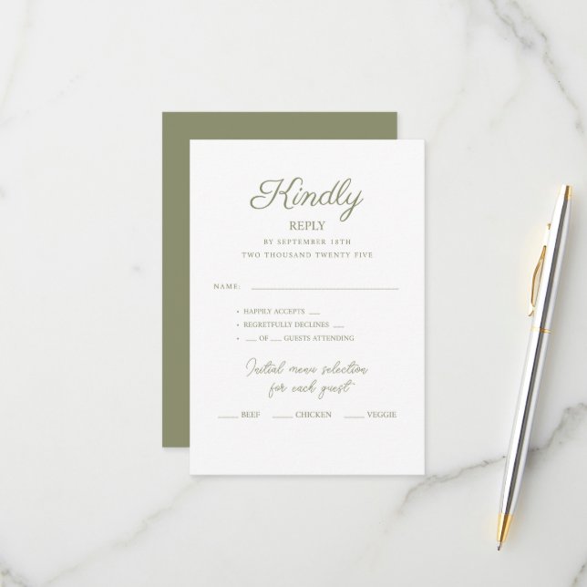 RSVP Cards for wedding. (Front/Back In Situ)