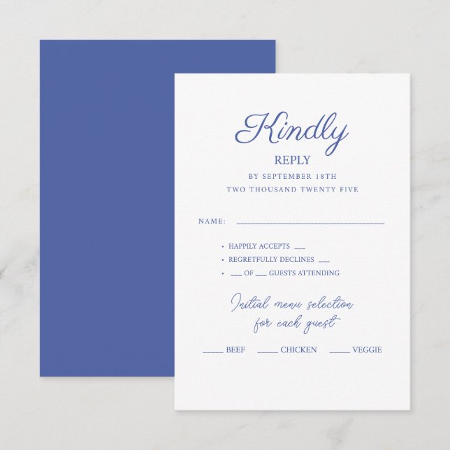 RSVP Cards for wedding. (Front/Back)
