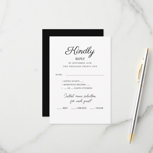 RSVP Cards for wedding. (Front/Back In Situ)