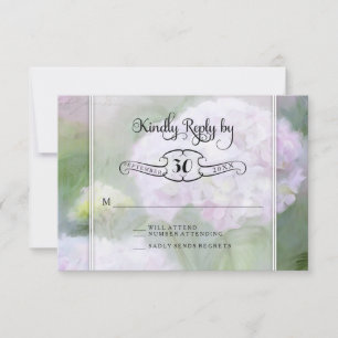 RSVP Cards Hydrangea Garden Flowers Typography