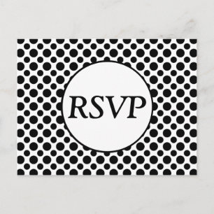 RSVP Custom Black Polka Dot Postcard