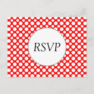 RSVP Custom White Polka Dots on Red Postcard