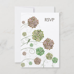RSVP Dahlia Whimsy Garden Wedding Cards