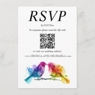 RSVP + DETAILS Rainbow Lovebirds Enclosure Card
