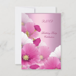 RSVP Elegant Birthday Party Pink White Poppies