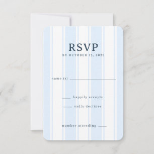 RSVP Elegant Blue Stripes Minimalist Card