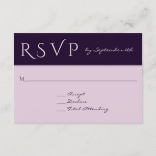 RSVP Elegant Dark Plum Affordable Wedding Response