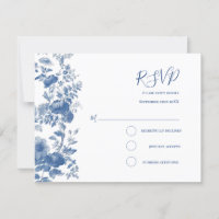 RSVP Elegant French Floral Toile Blue Wedding
