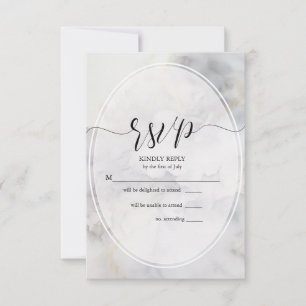 RSVP  Elegant Grey and Pale Gold Soft Clouds
