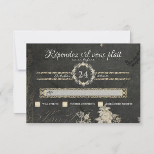 RSVP Elegant Paris Chalkboard Vintage Typography Card