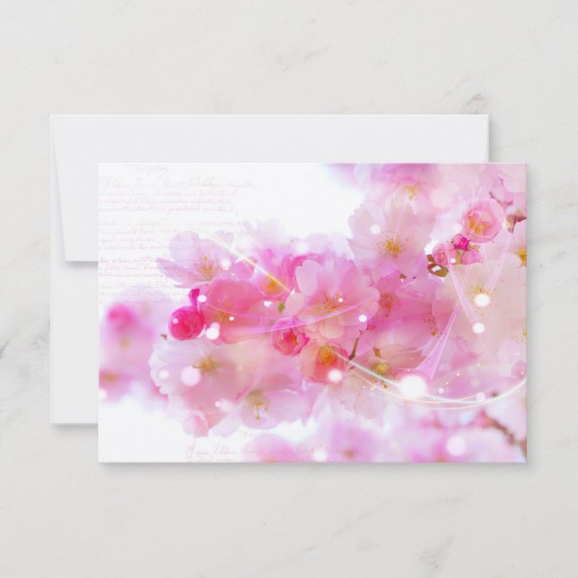 RSVP Elegant Pastel Pink Cherry Blossoms Card (Front)