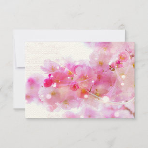 RSVP Elegant Pastel Pink Cherry Blossoms Card