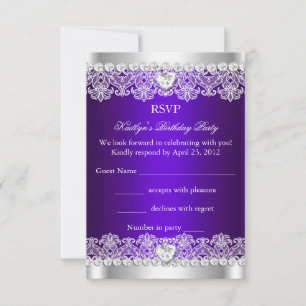 RSVP Elegant Royal Purple Lace Silk Birthday Party