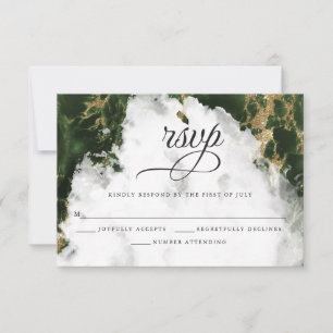 RSVP Emerald Green Watercolor BarefootBride™ Card