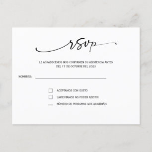 Rsvp en boda española postcard